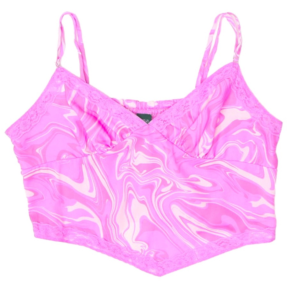 Wild Fable Strappy Silky Pink Crop Top - Size Large